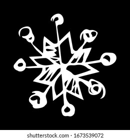 Cute eve natal icy asterisk pictogram template of nativity design on light sky backdrop. Freehand outline black ink hand drawn logotype emblem design in scribble retro style pen on paper text space