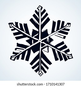 Cute eve natal icy asterisk pictogram template of nativity design on light sky backdrop. Freehand outline black ink hand drawn logotype emblem design in scribble retro style pen on paper text space