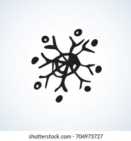 Cute eve natal icy asterisk pictogram template of nativity holiday design on light blue sky backdrop. Freehand outline black ink hand drawn picture emblem sketchy in scribble retro style pen on paper
