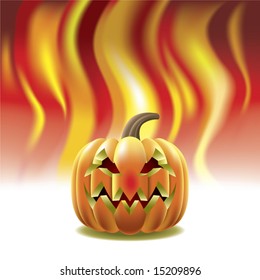 A cute evil pumpkin from hell looking at you during Halloween time.