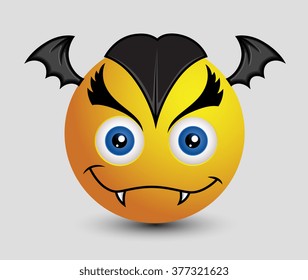 Cute but Evil Vampire Bat Emoji Smiley Emoticon