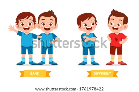 cute example of opposite word antonym for kid