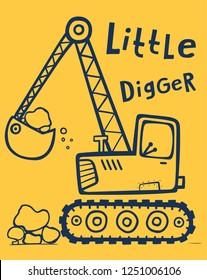 cute excavator vector illustration
