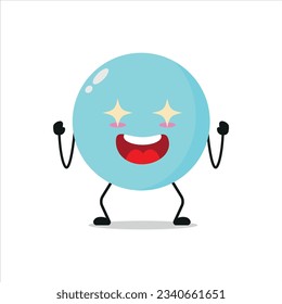 Carácter de burbuja emocionado. Divertido emoticono electrificante de dibujos animados en estilo plano. ilustración vectorial del emoji de burbuja