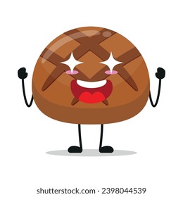 Cute excited chocolate character. Funny electrifying sweet cartoon emoticon in flat style. closet vector illustration