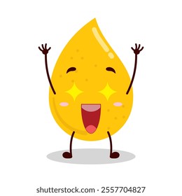 cute excited expression of gold drop cartoon character