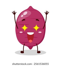 cute excited expression of sweet potato cartoon character
