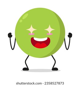 Cute excited peas character. Funny electrifying vegetable cartoon emoticon in flat style. bean emoji vector illustration