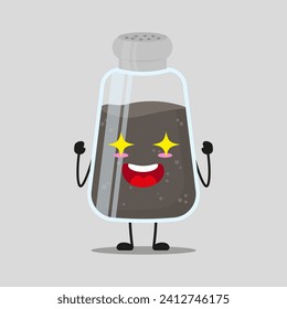 Cute excited pepper character. Funny electrifying ingredient cartoon emoticon in flat style. closet vector illustration