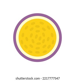 Cute exotic passion fruit, isolated colorful vector icon