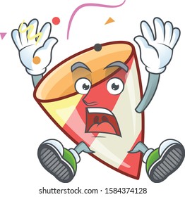 cute exploding confetti cartoon character style with shocking gesture
