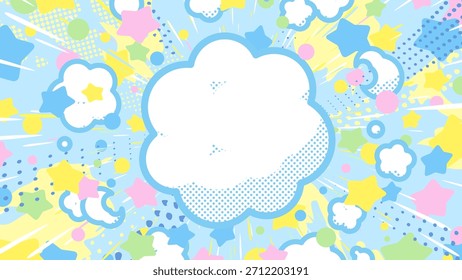 Nette Explosion Hintergrund Illustration mit Rauch und Sterne Verbreitung _16:9