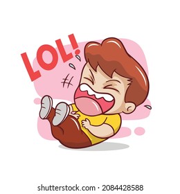 Cute Expression of the Boy Laughing