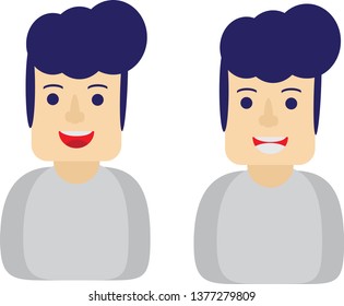Cute expression character for men 