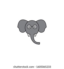 Cute Expression Elephant Head Vector Illustration Stock Vector (Royalty ...