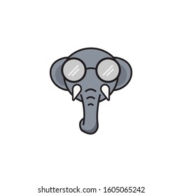 cute expression of elephant head vector illustration.