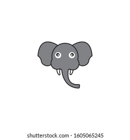 cute expression of elephant head vector illustration.