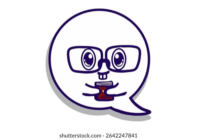 Cute expression Emoji Smart Bubble Chat Mascot Characters
