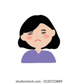cute expression girl cartoon design element