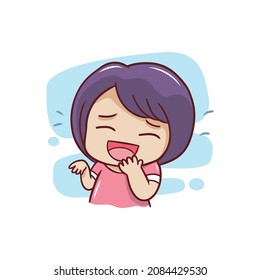 Cute Expression of the Girl Laughing