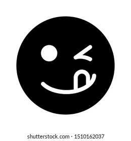 cute expression icon with glyph style and 64 px base. Suitable for website design, logo, app and ui.