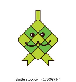 Expresión escueta de Ketupat Ramadhan Eid Mubarak Diseño vector