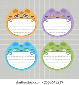 cute expression lion cartoon of notepad frame