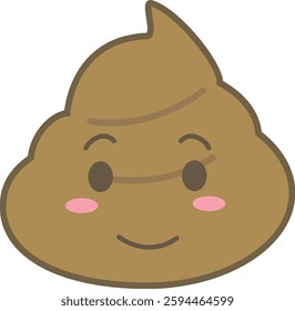 Cute expression poop character illustration