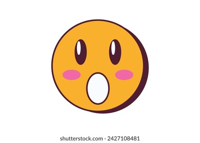 Cute Expression Retro Sticker Design