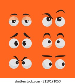 cute expression set eyes with various emotions in them