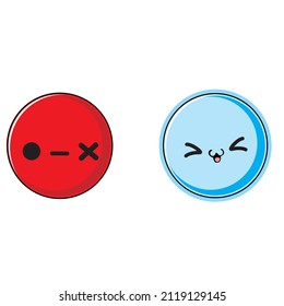 cute expression sticker digital vector image
