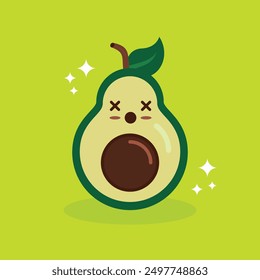 cute and expressive avocado fruit