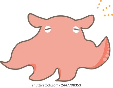 Cute expressive flapjack octopus character illustration