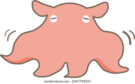 Cute expressive flapjack octopus character illustration