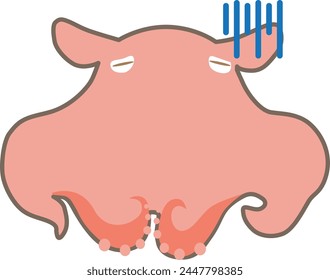Cute expressive flapjack octopus character illustration