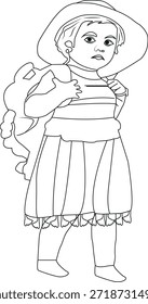 A cute and expressive illustration of a child, designed in a clean and minimal style. The artwork features simple shapes, soft details, and a friendly appearance, making it suitable for educational materials, children’s books, learning apps, posters, websites, and creative design projects. This high-quality illustration can be used for themes related to childhood, education, innocence, growth, and creativity. Perfect for both digital and print use.