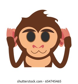 cute expressive monkey cartoon  icon image 
