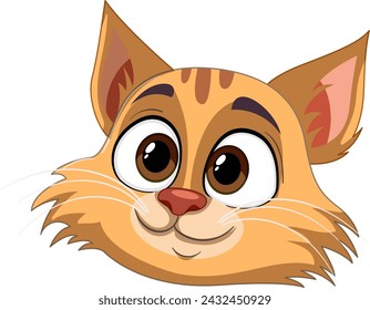 Cute, expressive orange tabby cat vector graphic