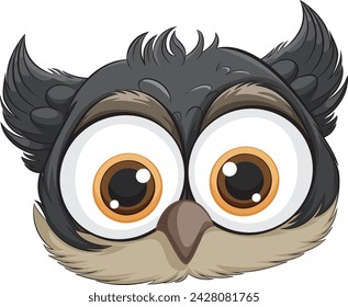 Cute, expressive owl illustration with big eyes