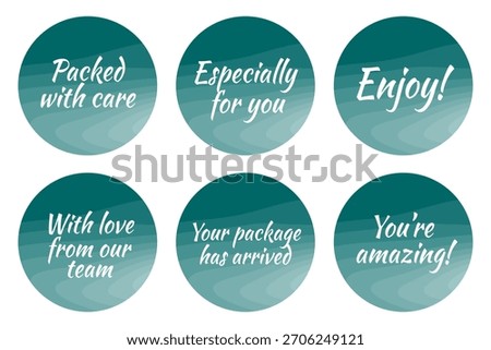Cute and expressive stickers that show appreciation and build customer loyalty. With messages like “You're amazing” and “Packed with care”, these labels are great for personal touches in orders, gift
