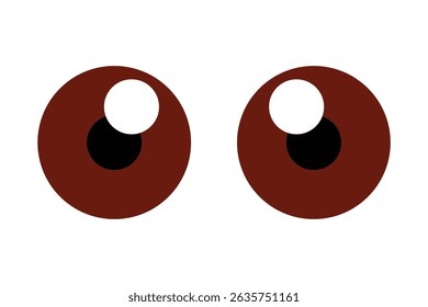 Cute Eye Area Vector Icon Set. Design of cartoon eyes looking. Eyes Icon Set. cartoon eyes icon. Vector cute cartoon eyes,  Kawaii emotions with different expressions. cartoon thoughtful gaze. 