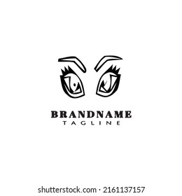 cute eye logo cartoon icon design template black modern isolated vector illustration