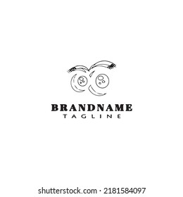 cute eye logo cartoon icon design template black modern isolated vector illustration