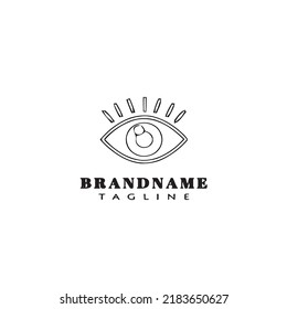 cute eye logo cartoon icon design template black modern isolated vector illustration