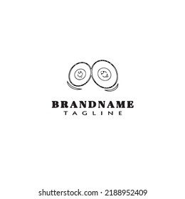 cute eye logo cartoon icon design template black modern isolated vector illustration