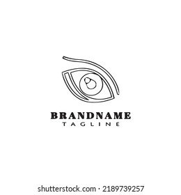 cute eye logo cartoon icon design template black modern isolated vector illustration