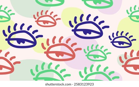 Cute eye symbol pattern background vector design