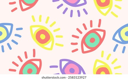 Cute eye symbol pattern background vector design