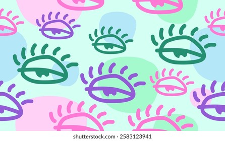 Cute eye symbol pattern background vector design