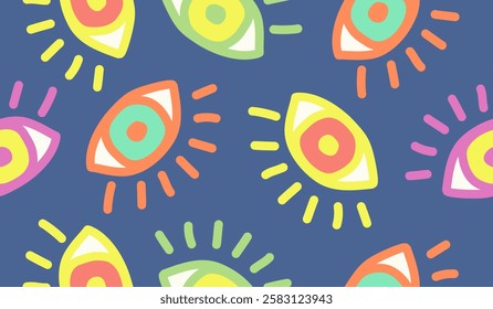 Cute eye symbol pattern background vector design